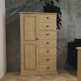 Wysoka komoda KDM-8 z drewna dębowego