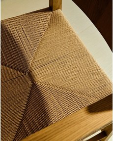 Fotel jadalniany z podłokietnikami z litego drewna dębowego w naturalnym kolorze Idun – Kave Home