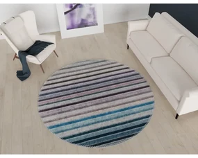 Niebiesko-szary okrągły dywan odpowiedni do prania ø 100 cm – Vitaus