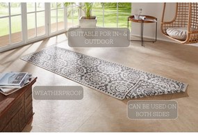 Szaro-kremowy chodnik odpowiedni na zewnątrz NORTHRUGS Jardin, 80x250 cm