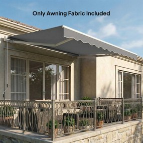 Outsunny Zamiennik materiału markizy – osłona przeciwsłoneczna UPF 50+ do ramy 3,5 x 2,5 m, ciemnoszary | Aosom PL