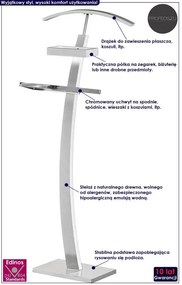 Biały drewniany wieszak stojący Asar