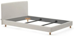 Szare tapicerowane łóżko jednoosobowe bez stelaża 90x200 cm Valma – Kave Home