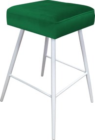 Hoker MAX krzesło barowe tkanina Welur podstawa metalowa : Kolor nogi - Biały stożek, Kolor tkaniny - VELVET - MG25, Typ siedziska - Siedzisko stałe