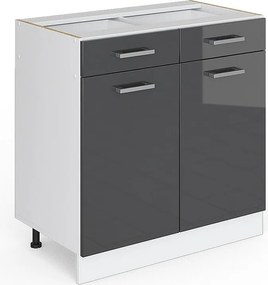Szafka dolna do kuchni antracyt wysoki połysk 80x46x81.6 r-line
