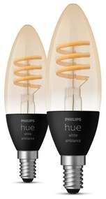 Inteligentne żarówki filamentowe z gwintem E14, 5 W zestaw 2 szt. White ambiance – Philips Hue