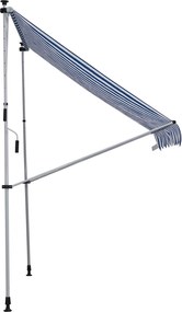 Outsunny markiza markiza zaciskowa składane ramię 170–280 cm z regulacją wysokości aluminium, kolor niebieski