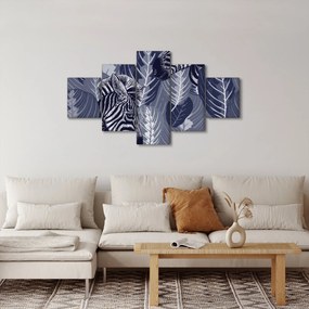 Obraz - Niebieskie zebry (125x70 cm)