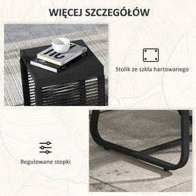 Outsunny 3-częściowy Zestaw Bistro Balkonowego/Tarasowego, odporny na warunki atmosferyczne, nowoczesny design, 53 x 57 x 77 cm, Czarny + Szary