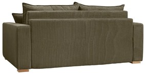 Zielonobrązowa sztruksowa rozkładana sofa 225 cm Augustin – Bobochic Paris