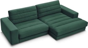 Zielony aksamitny narożnik (prawostronny/z szezlongiem) Sierra – Bobochic Paris
