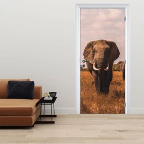 Fototapeta na drzwi - Przybycie słonia (95x205cm)