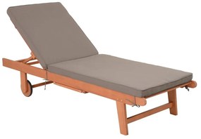Szaro-naturalny drewniany leżak ogrodowy San Diego – Garden Pleasure