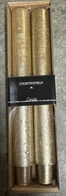 Zestaw 2 świec VELA METALLIC 25 cm złote