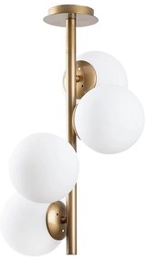 Biała/w kolorze mosiądzu lampa sufitowa ze szklanym kloszem ø 15 cm Faze – Opviq lights