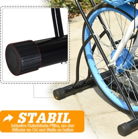 Homcom Uniwersalny Stojak na Rowery Metalowy Czarny Do montażu Akcesoria 60x54x57cm | Aosom PL