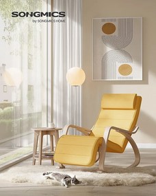 Fotel bujany 121,5x67x84 cm pastelowo żółty gięte drewno