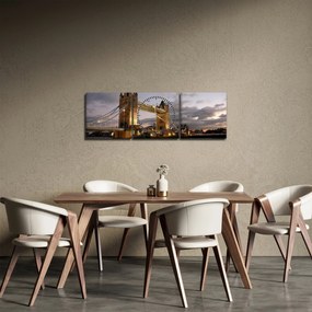 Obraz - Tower Bridge nocą (z zegarem) (90x30 cm)