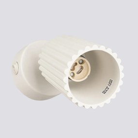 Kinkiet KARBON beżowy ryflowany z włącznikiem SOLLUX  LIGHTING
