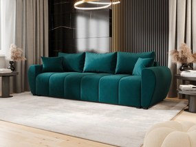 Welurowa sofa rozkładana w kolorze morskim T8-S02