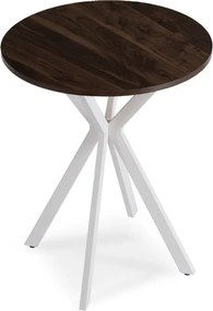 Stół Okrągły LAUREN 60 cm Orzech/Biały Loft Nowoczesny