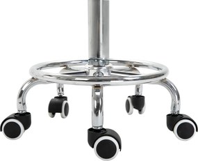 Vinsetto Taboret salonowy, regulowany, sztuczna skóra, do 110 kg, Ø42x50-64H cm, Czarny