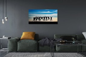 Zdjęcie na płótnie Ludzie pod Niebem z Chmurami