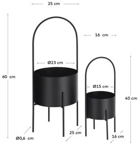 Metalowe osłonki na doniczki zestaw 2 szt. ø 25 cm Mash – Kave Home