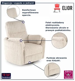 Beżowy rozkładany fotel wypoczynkowy M2-Z17
