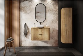 ELEGANCE Szafka łazienkowa ryflowana pod umywalkę 41,5 x 60,4 x 51,7 dąb craft złoty