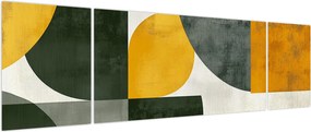 Obraz - Abstrakcja w oliwkowym kolorze (170x50 cm)