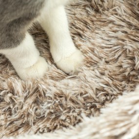 PawHut Drapak dla kota, 87 cm, wieża dla kota z grubym słupem do drapania, pluszowe legowisko, do użytku wewnętrznego, wytrzymałość do 6 kg, Brązowy