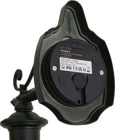 Klasyczna zewnętrzna lampa ścienna ciemnozielona z przezroczystym szkłem IP44 - Genoa