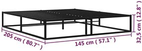 Czarne industrialne niskie łóżko metalowe 140x200 cm - Arfas