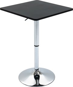 HOMCOM Regulowany stolik barowy obrotowy 360 stopni z metalową stabilną bazą odporną na zarysowania czarny srebrny | Aosom PL