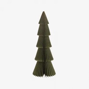 Zestaw 2 Choinek Z Papieru Jesper ↑29,5 Cm & Zielony Pesto Ze Złotym Brzegiem - Sklum