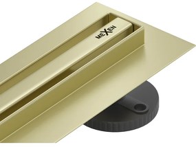 Mexen Flat 360° Slim odpływ liniowy obrotowy 70 cm, złoty szczotkowany - 1A41070
