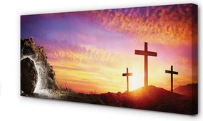 Fotoobraz na płótnie Krzyże o Zachodzie Słońca w Jaskini