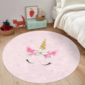 Różowy dywan dziecięcy ø 80 cm Comfort – Mila Home