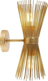 Lampa ścienna art deco złota 2-światłowa - Broom