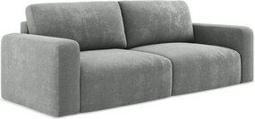 Szara rozkładana/ze schowkiem sofa z tkaniny szenilowej 252 cm Kona – Makamii