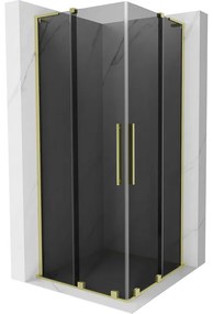 Mexen Velar L Duo kabina prysznicowa rozsuwana 90 x 90 cm, grafit, złota szczotkowana - 871-090-090-02-43-55
