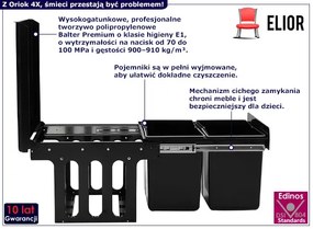 Kosz na śmieci typu cargo 36 L - Grex 4X