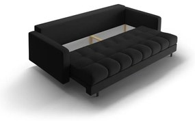 Czarna rozkładana sofa ze schowkiem 222 cm Bali – Cosmopolitan Design