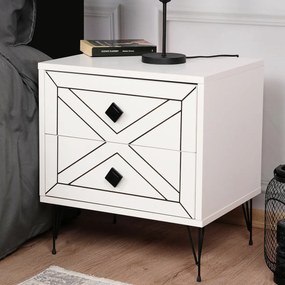 Stolik nocny Luna White