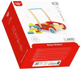 Tooky toy drewniany chodzik pchacz dla dzieci + klocki 23 el.