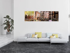 Obraz - Amsterdam, malarstwo (170x50 cm)