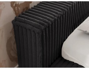 Czarne tapicerowane łóżko dwuosobowe ze schowkiem ze stelażem 160x200 cm Cloe – Ropez