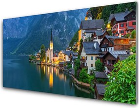 Szkło Ozdobne do Kuchni Nocna Panorama nad Jeziorem