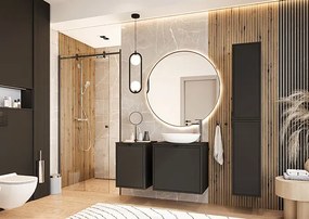 Klasyczny blat łazienkowy 120 cm czarny groszek H0-H70